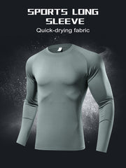 Men's Solid Workout Shirt High Stretch Breathable Compression Base Layer