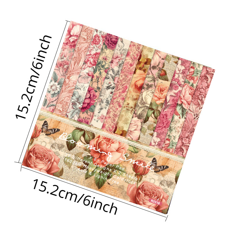 24sheets Single Sided Scrapbook Paper Pad DIY Crafts
