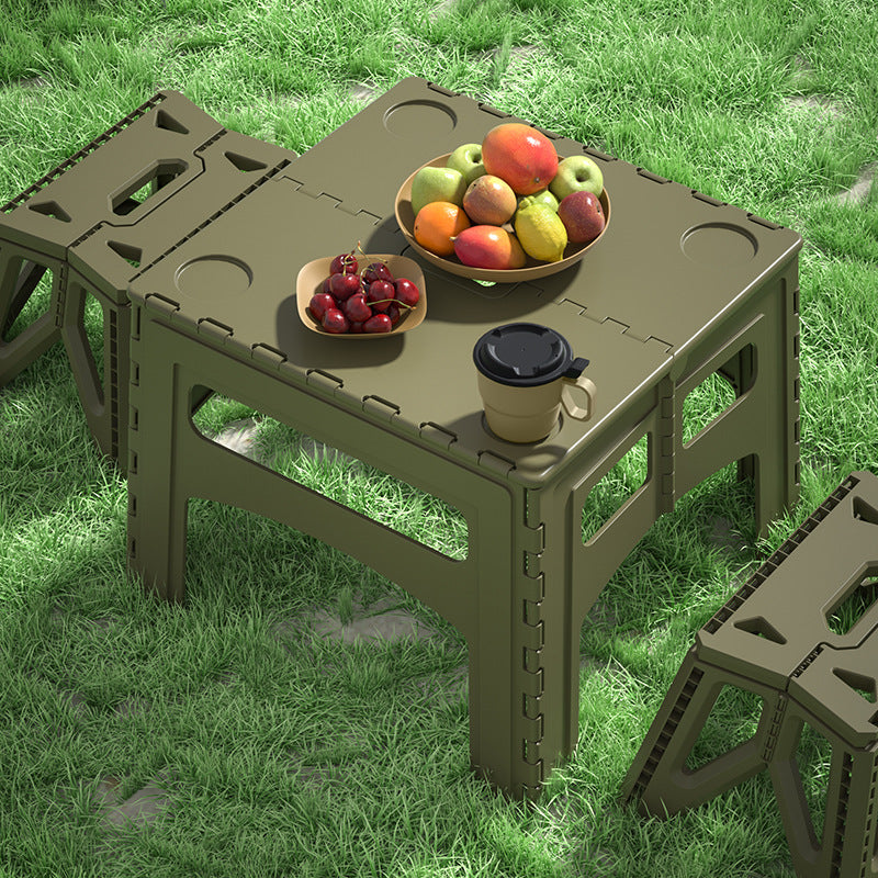 Portable Camping Table - Waterproof Plastic Tabletop