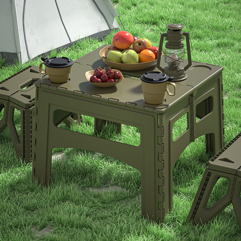 Portable Camping Table - Waterproof Plastic Tabletop