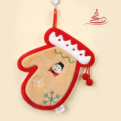 Christmas Coral Fleece Fingertip Towel for Bathroom