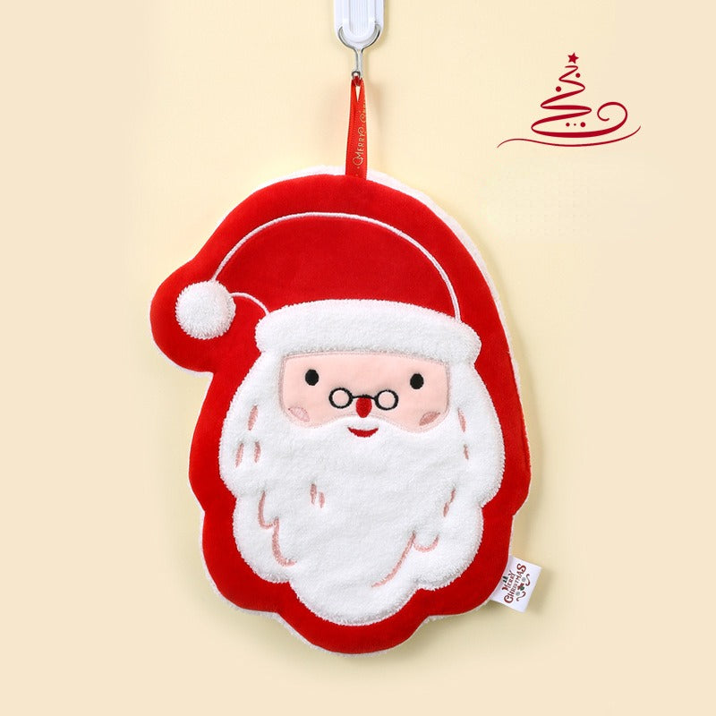 Christmas Coral Fleece Fingertip Towel for Bathroom