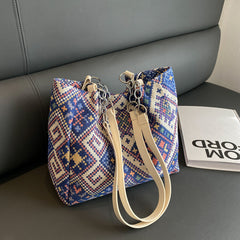 Large Retro Shoulder Bag for Travel & Shopping