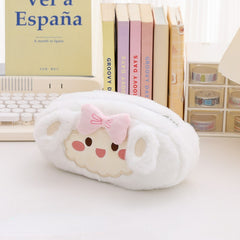 Cartoon Plush Pencil Bag Large Capacity Student Pencil Case Storage Bag