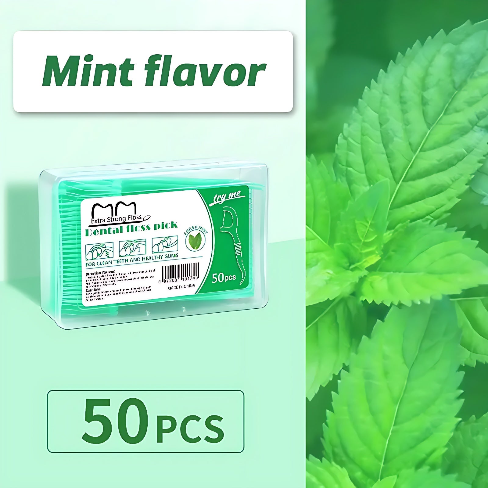 50pcs Disposable Floss, Fruit Flavor, Home Pack