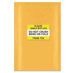 Yellow Fragile Do Not Crush Bend Or Fold Handle With Love Labels Stickers