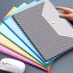 Colorful A4 Plastic Envelope File Bags Snap Button Document Storage