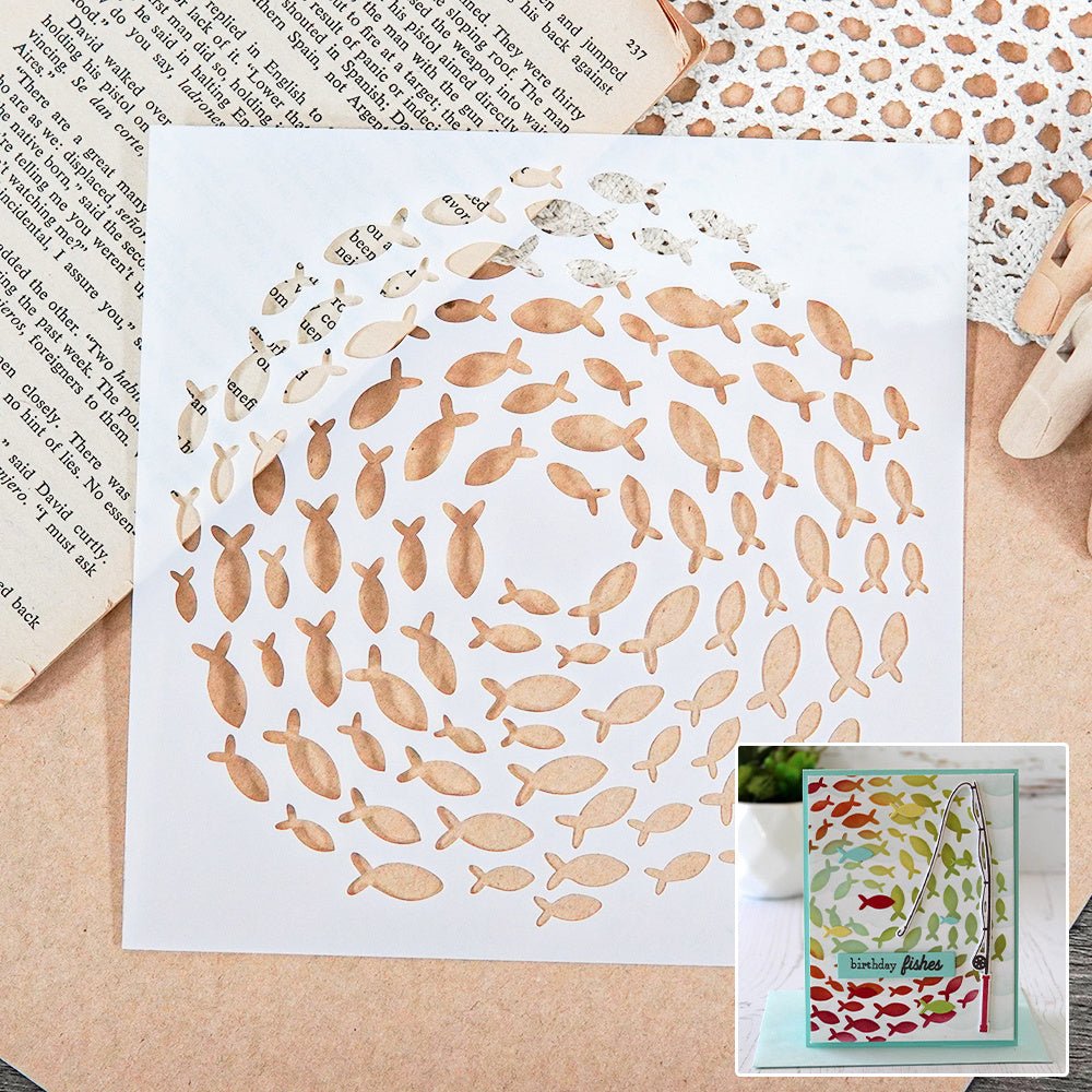 1pc Fish Stencil Reusable Plastic Template For DIY Scrapbooking