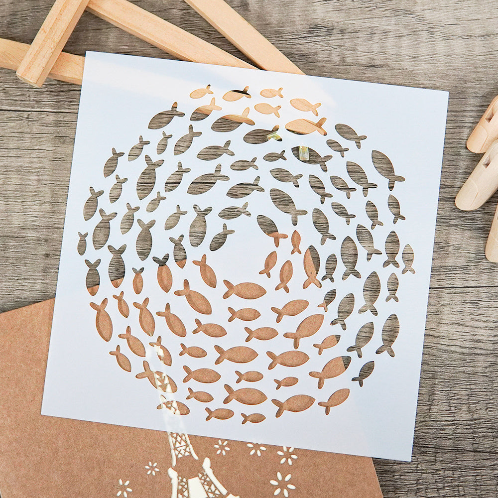 1pc Fish Stencil Reusable Plastic Template For DIY Scrapbooking