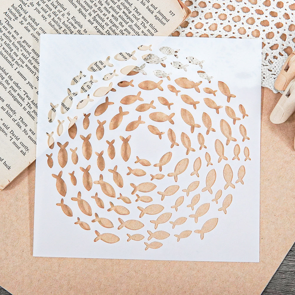 1pc Fish Stencil Reusable Plastic Template For DIY Scrapbooking