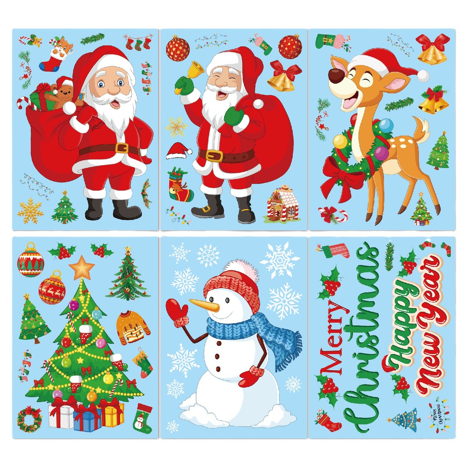 Christmas Window Stickers Wall Stickers Self Adhesive Family Decor
