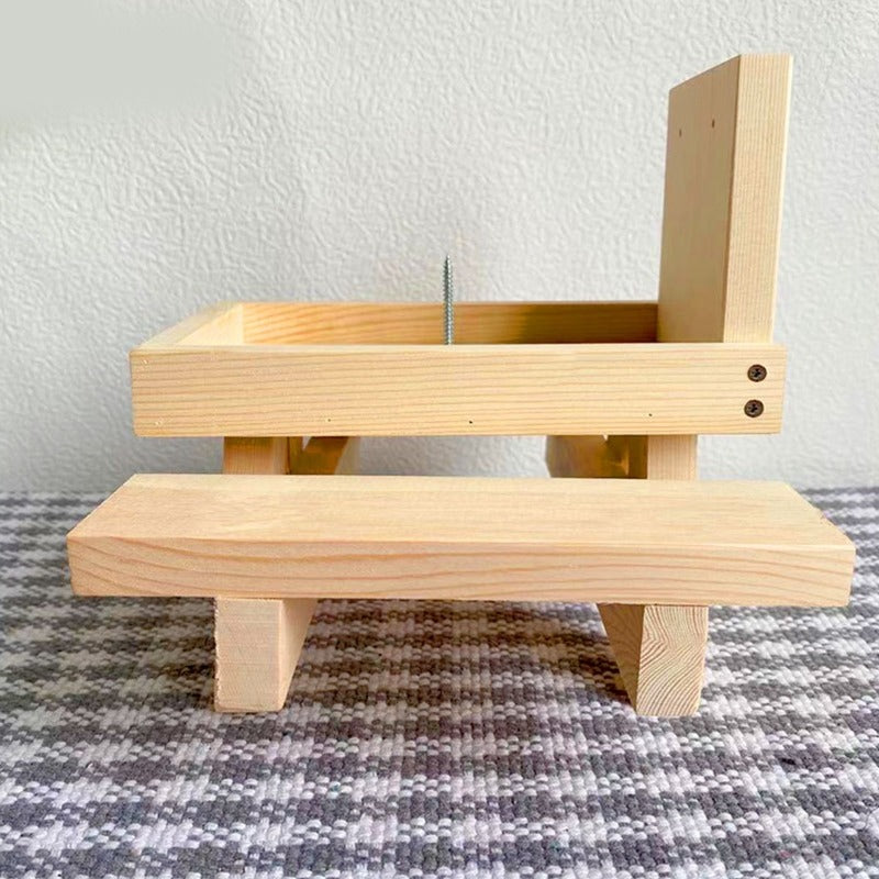 Wooden Squirrel House w/ Picnic Table Umbrella for Outdoor Farm Yard Garden