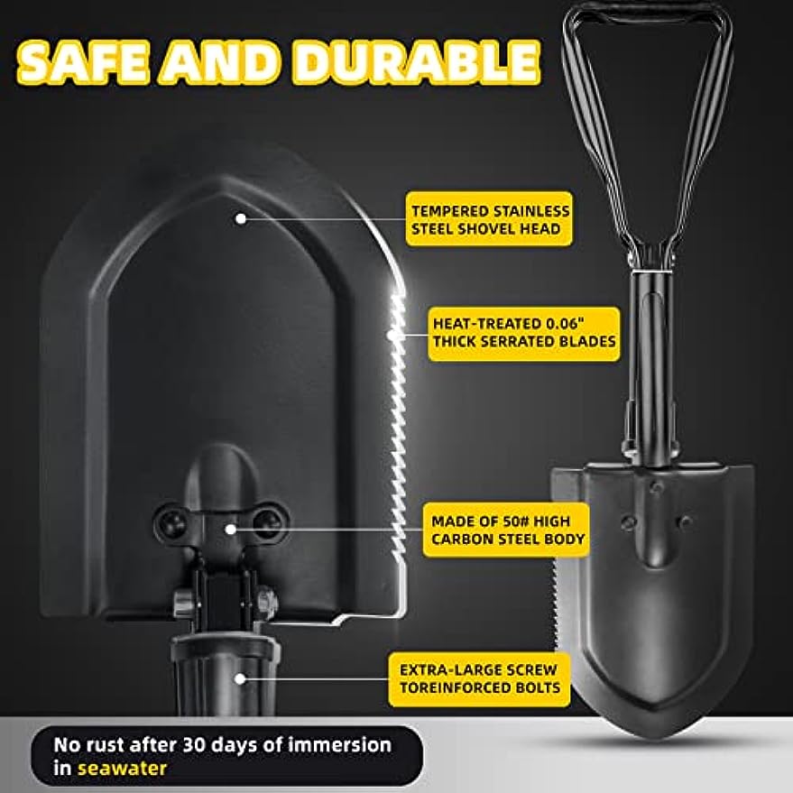 Folding Camping Shovel w Pick - Car Snow Shovel Camp Emergency Tool