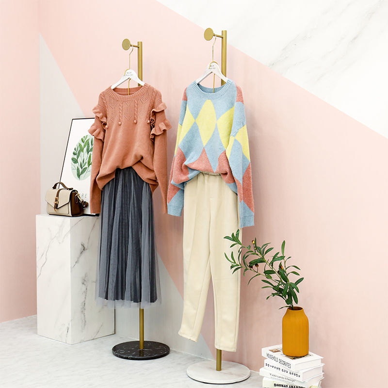 Floor Standing Single Rod Clothes Hanger Modern Coat Rack