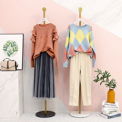 Floor Standing Single Rod Clothes Hanger Modern Coat Rack