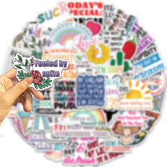 50pcs Sarcastic Stickers Funny Quotes Vinyl Waterproof Stickers