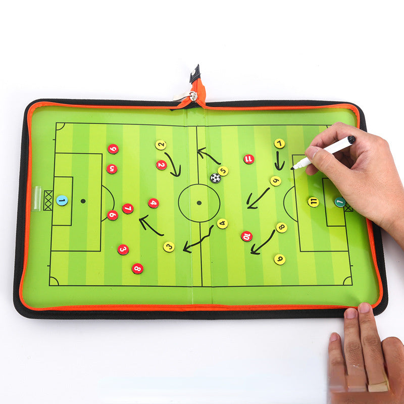 Coach Tactical Board Magnetic Zipper Football Strategy Pen Soccer Clipboard