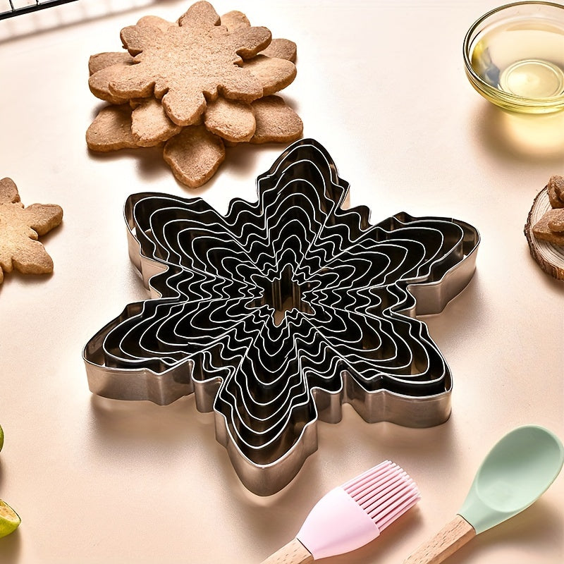 10pcs Snowflake Shape Cookie Biscuit Cutter Set