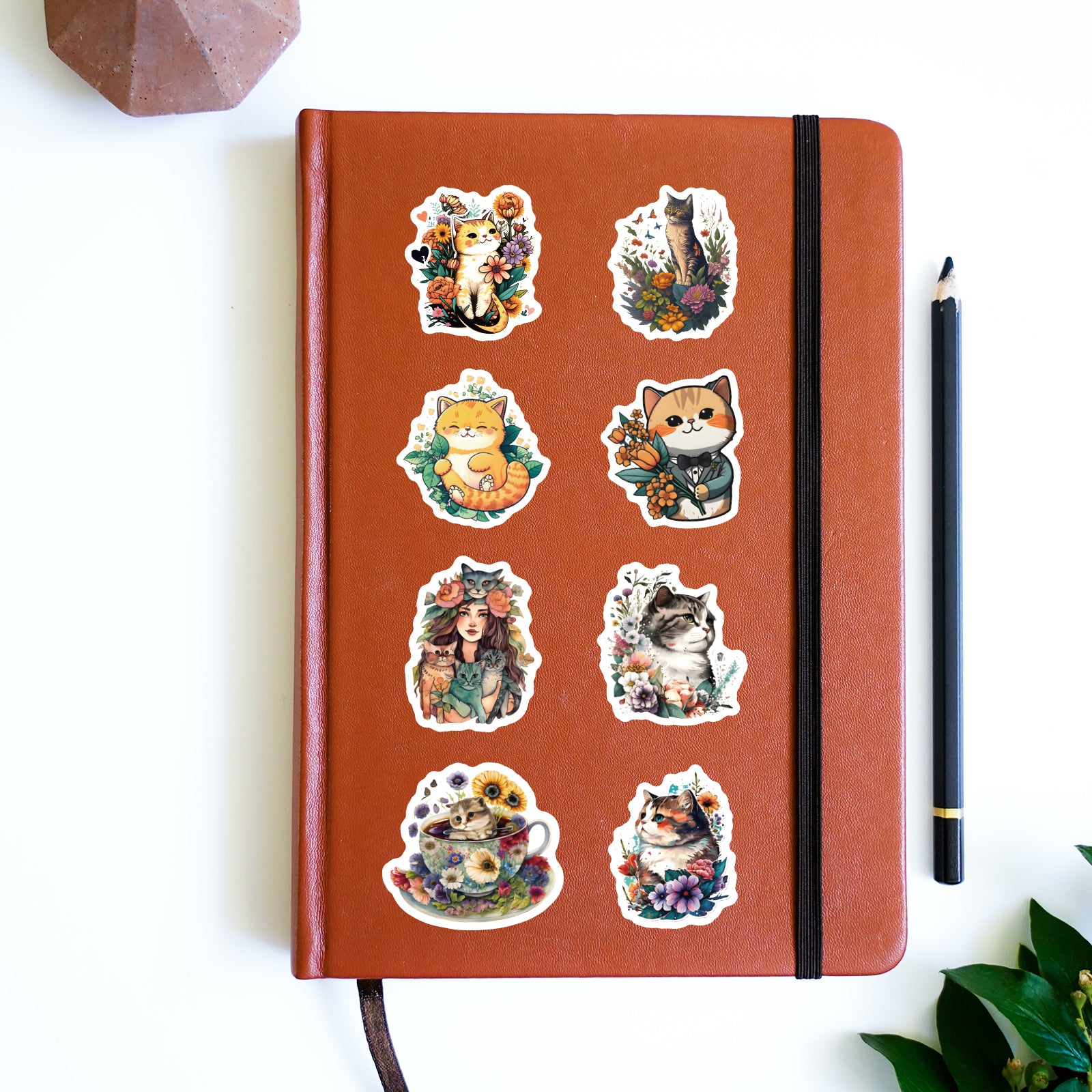 70pcs Cat Love Doodle Cartoon Stickers Waterproof Stickers Pack