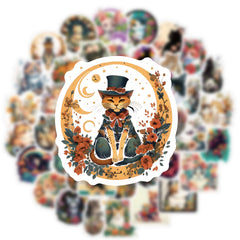 70pcs Cat Love Doodle Cartoon Stickers Waterproof Stickers Pack