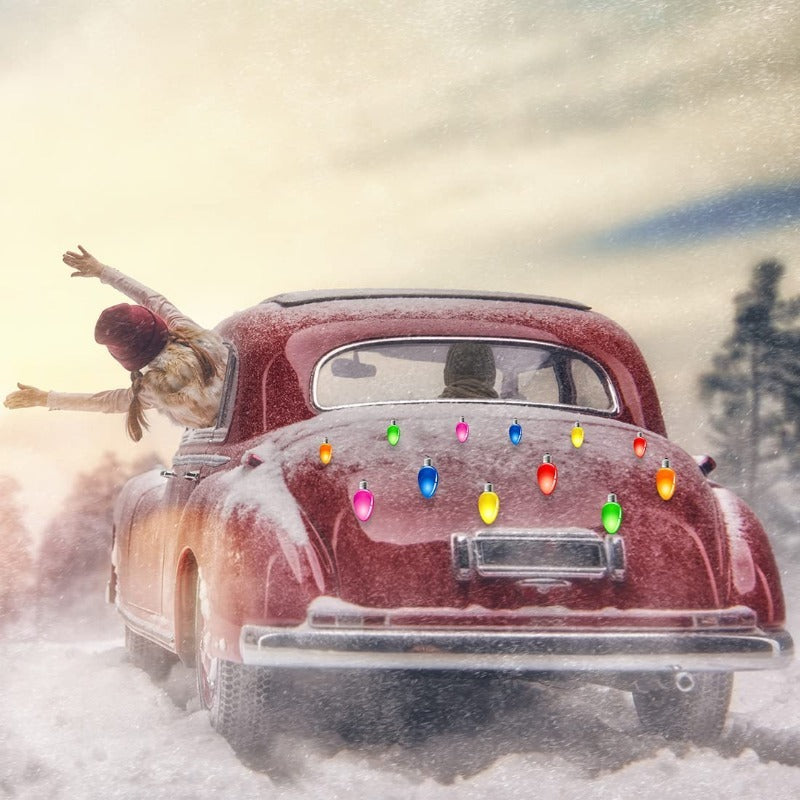 12pcs Reflective Boat Stickers Christmas Bulb Sticker Holiday Winter Party Car