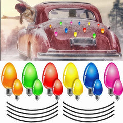 12pcs Reflective Boat Stickers Christmas Bulb Sticker Holiday Winter Party Car