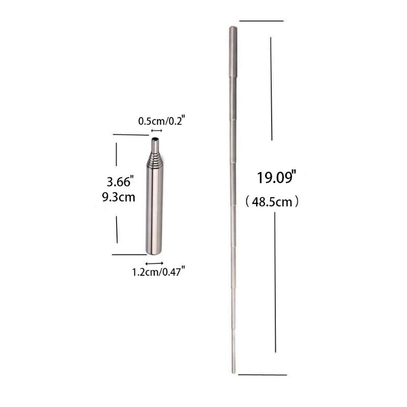 1pc Stainless Steel Fire Blow Pipe Retractable Fire Tube