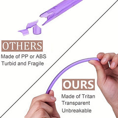 Rainbow Plastic Straws Reusable Long Straws w/ Cleaning Brush for Tumblers