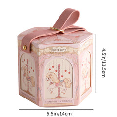 Twolf 2pcs Children's Birthday Gift Bag Pink Hexagonal Candy Box