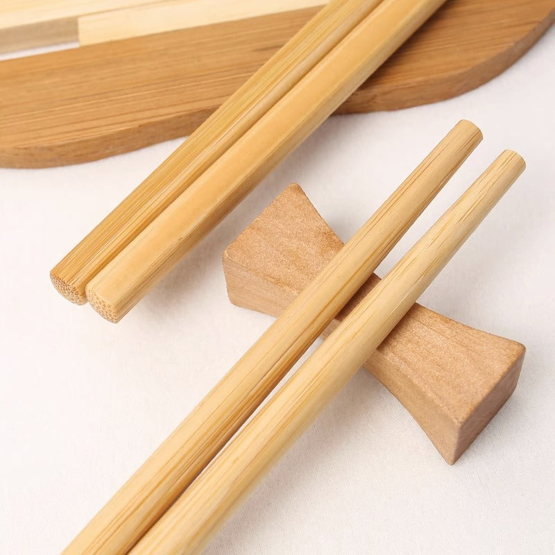 20 Pairs Natural Bamboo Chopsticks Paint Wax Household