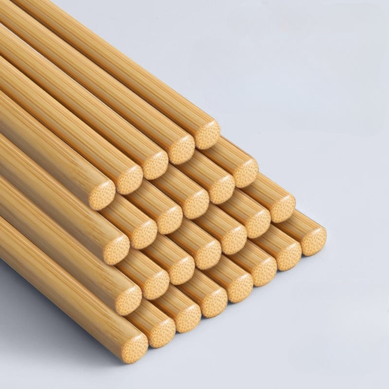20 Pairs Natural Bamboo Chopsticks Paint Wax Household