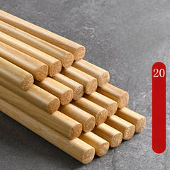 20 Pairs Natural Bamboo Chopsticks Paint Wax Household