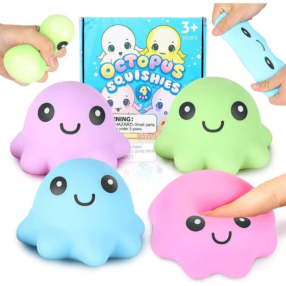 Octopus Stress Balls 4pcs Sensory Fidget Toys
