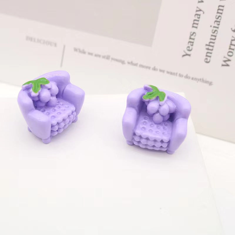 1:12 Dollhouse Sofa Resin Furniture Micro Landscape Fruit Sofa