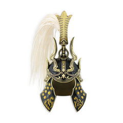 Metal Samurai Helmet Hat Naraka Bladepoint Game 1/6 Doll Equipment