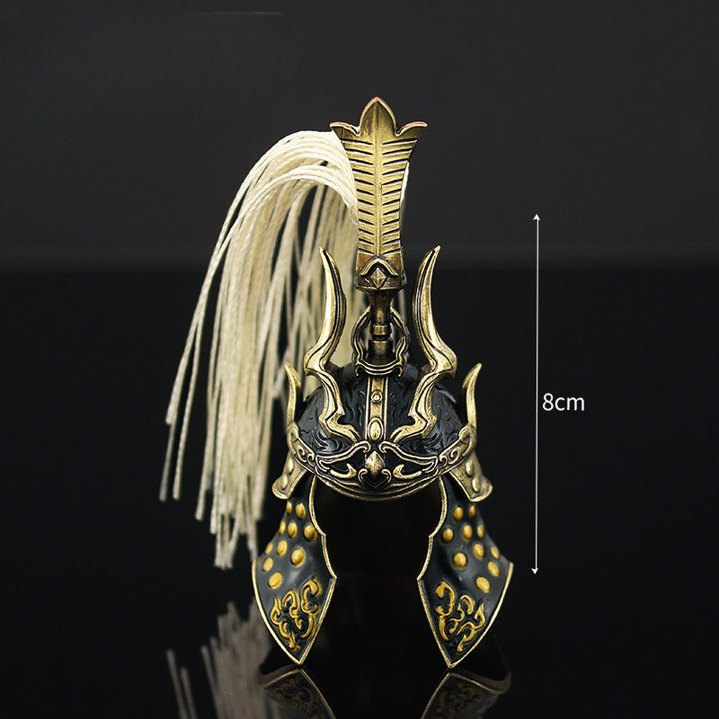 Metal Samurai Helmet Hat Naraka Bladepoint Game 1/6 Doll Equipment