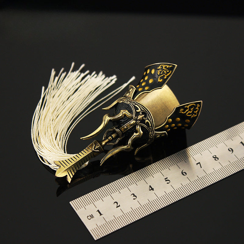 Metal Samurai Helmet Hat Naraka Bladepoint Game 1/6 Doll Equipment