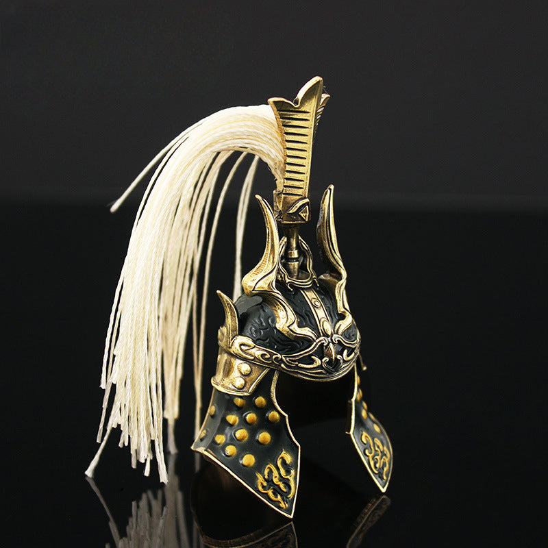 Metal Samurai Helmet Hat Naraka Bladepoint Game 1/6 Doll Equipment