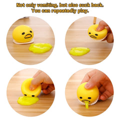 2pcs Stress Relief Toys Puking Ball Lazy Egg Vomiting Egg Yolk Vent Tricky Game