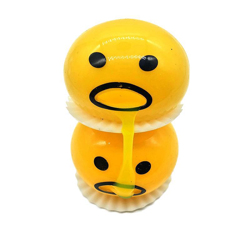 2pcs Stress Relief Toys Puking Ball Lazy Egg Vomiting Egg Yolk Vent Tricky Game