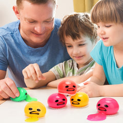 2pcs Stress Relief Toys Puking Ball Lazy Egg Vomiting Egg Yolk Vent Tricky Game