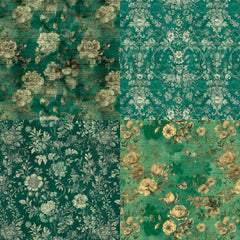 24pcs Green Theme Scrapbook Paper Pad for DIY Crafts Journaling