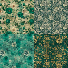 24pcs Green Theme Scrapbook Paper Pad for DIY Crafts Journaling
