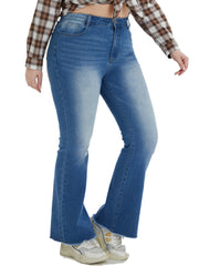 Women's Plus Fringe Trim Flared Leg Jeans