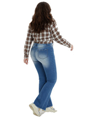 Women's Plus Fringe Trim Flared Leg Jeans