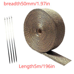 5M Fiberglass Heat Shield Motorcycle Exhaust Wrap Tape Kit