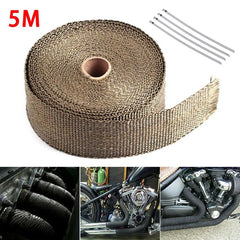 5M Fiberglass Heat Shield Motorcycle Exhaust Wrap Tape Kit
