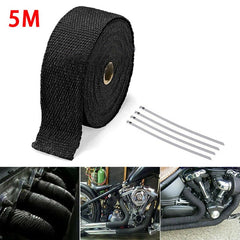 5M Fiberglass Heat Shield Motorcycle Exhaust Wrap Tape Kit