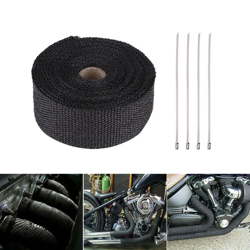5M Fiberglass Heat Shield Motorcycle Exhaust Wrap Tape Kit