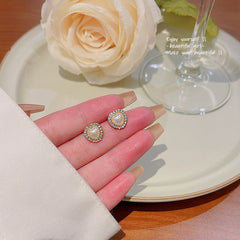 Faux Pearl Diamond Earrings for Women